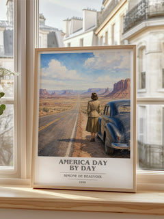 America Day by Day book cover poster colour and style options – Simone de Beauvoir book art