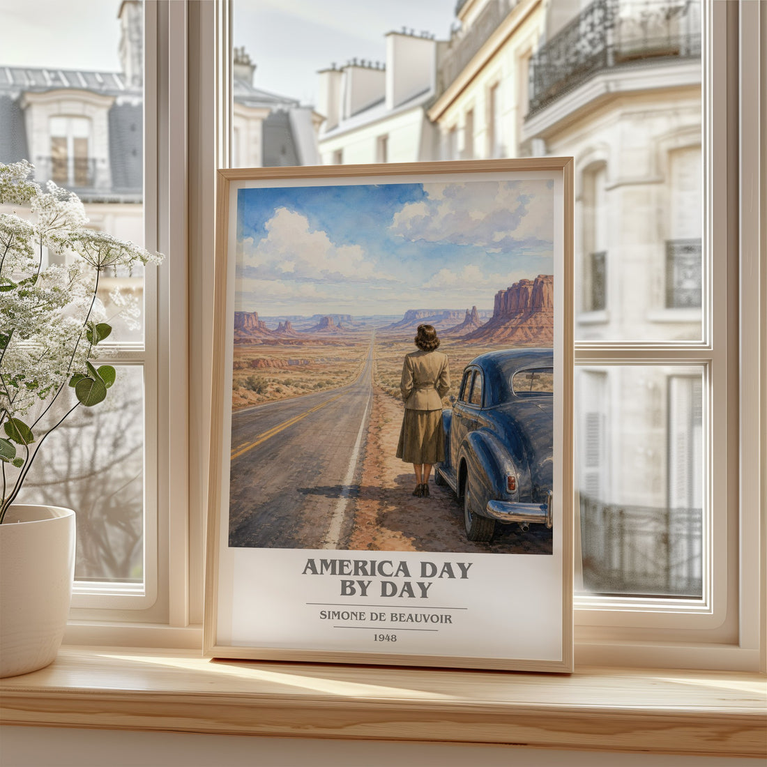 America Day by Day book cover poster colour and style options – Simone de Beauvoir book art