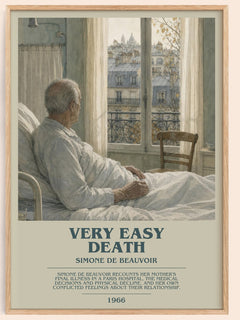 Very Easy Death bookish book poster by Simone de Beauvoir – framed literary art print