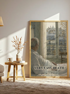 Very Easy Death watercolour print in frame leaning in hallway – memoir wall art