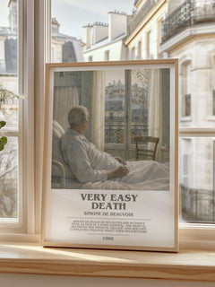 Very Easy Death bookish poster colour and style options – Simone de Beauvoir book art