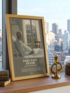 Very Easy Death bookish print framed by window – literary home decor