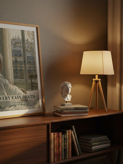 Very Easy Death watercolour print on bookshelf – Simone de Beauvoir fan gift