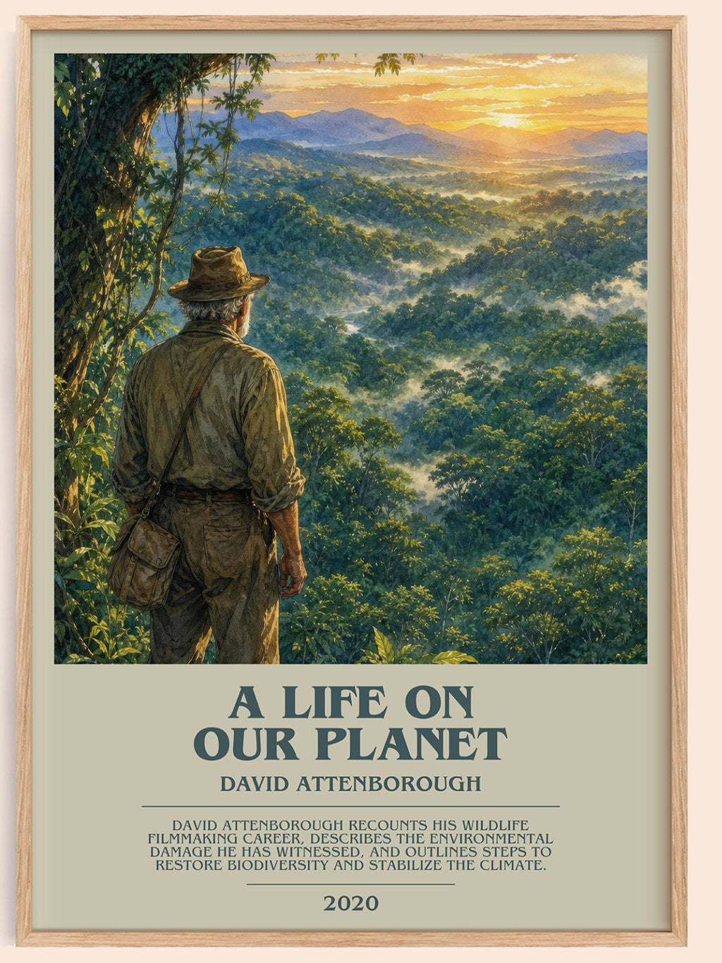 A Life on Our Planet bookish book poster by David Attenborough – framed literary art print