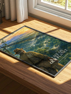 A Life on Our Planet watercolour book poster framed on wall – non fiction wall art