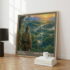 A Life on Our Planet literary print framed by window – literary home decor
