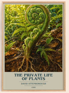The private life of plants book cover book poster by David Attenborough – framed literary art print