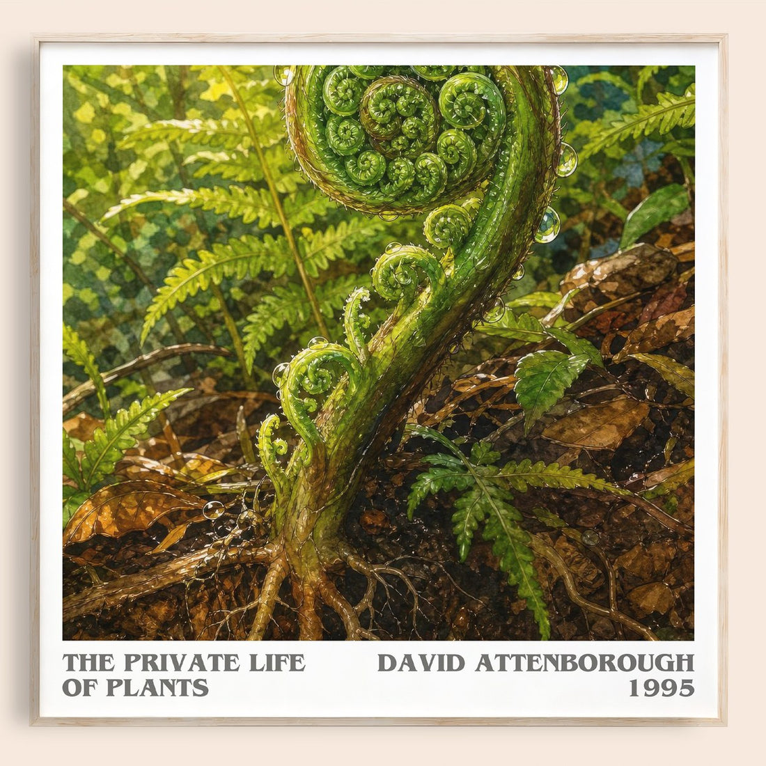 The private life of plants literary book poster by David Attenborough – framed literary art print