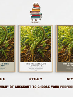 The private life of plants book cover print in frame leaning in hallway – non fiction wall art
