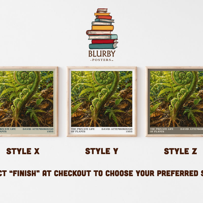 The private life of plants literary print in frame leaning in hallway – non fiction wall art