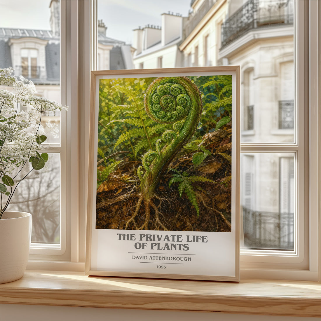 The private life of plants book cover poster colour and style options – David Attenborough book art