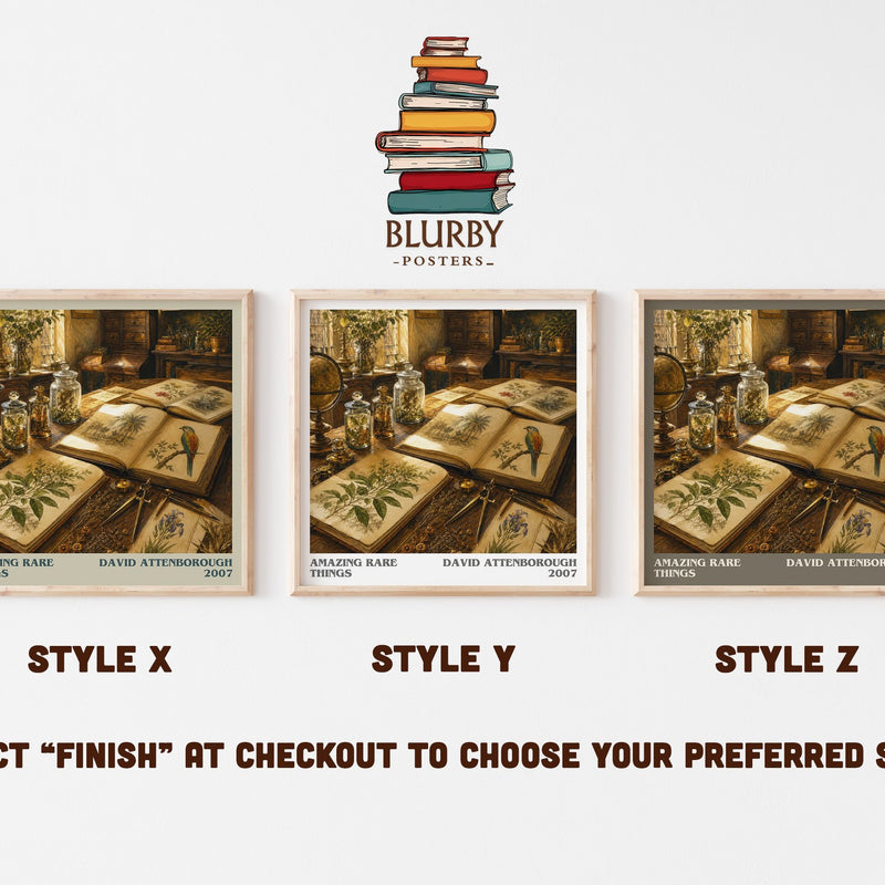 Amazing rare things literary print in frame leaning in hallway – non fiction wall art