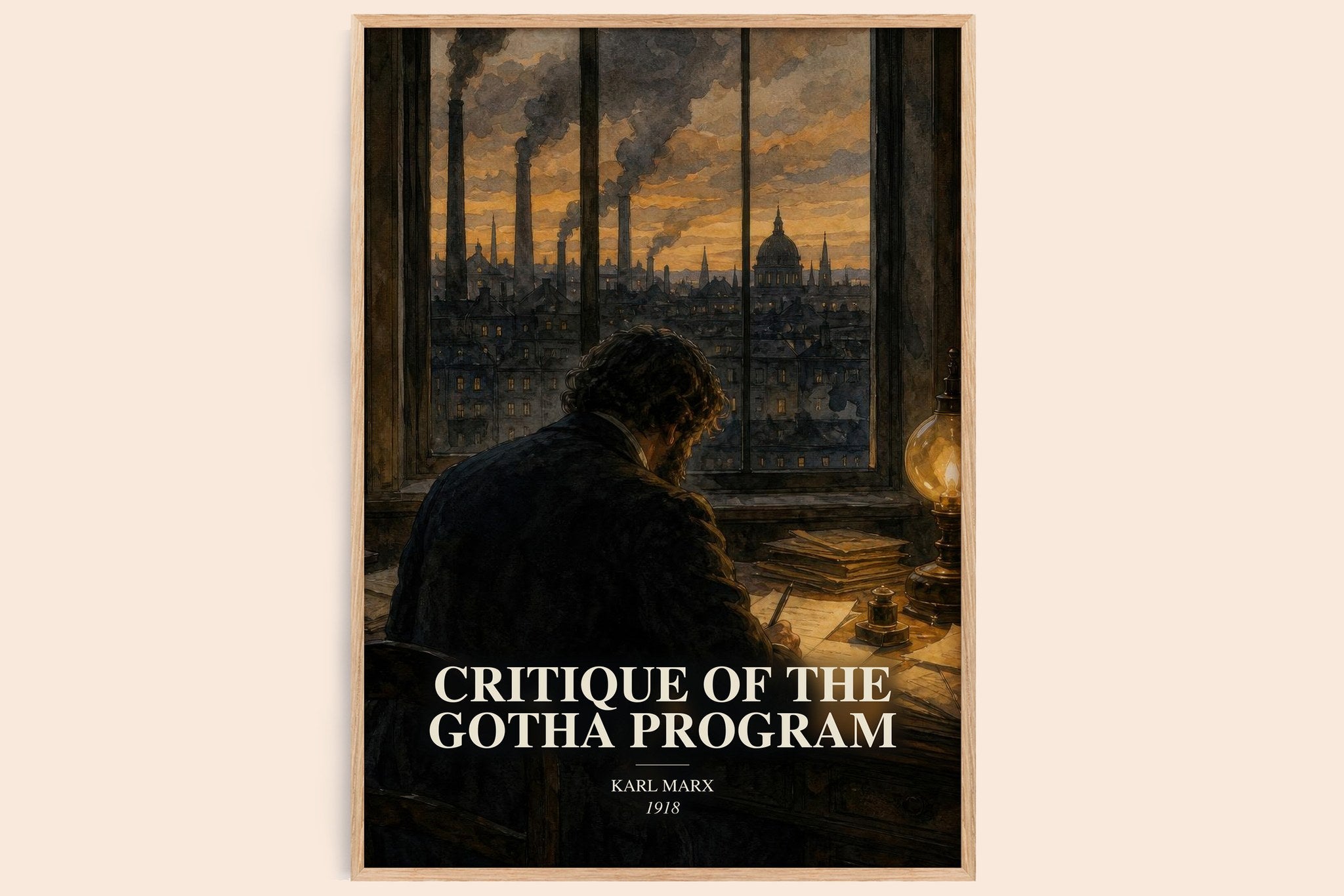 Critique of the Gotha program Book Watercolour Illustration by K. Marx