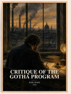 Critique of the Gotha program watercolour book poster by Karl Marx – framed literary art print