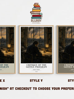 Critique of the Gotha program book cover print in frame leaning in hallway – philosophy wall art