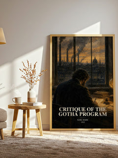 Critique of the Gotha program watercolour print in frame leaning in hallway – philosophy wall art