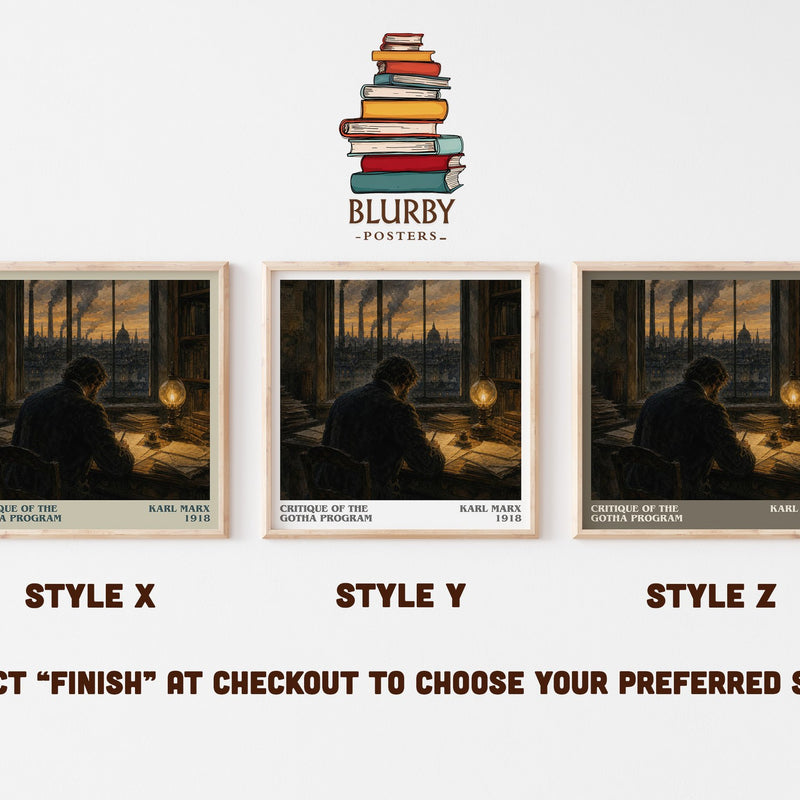 Critique of the Gotha program literary print in frame leaning in hallway – philosophy wall art