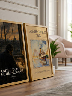 Critique of the Gotha program watercolour print framed by window – literary home decor