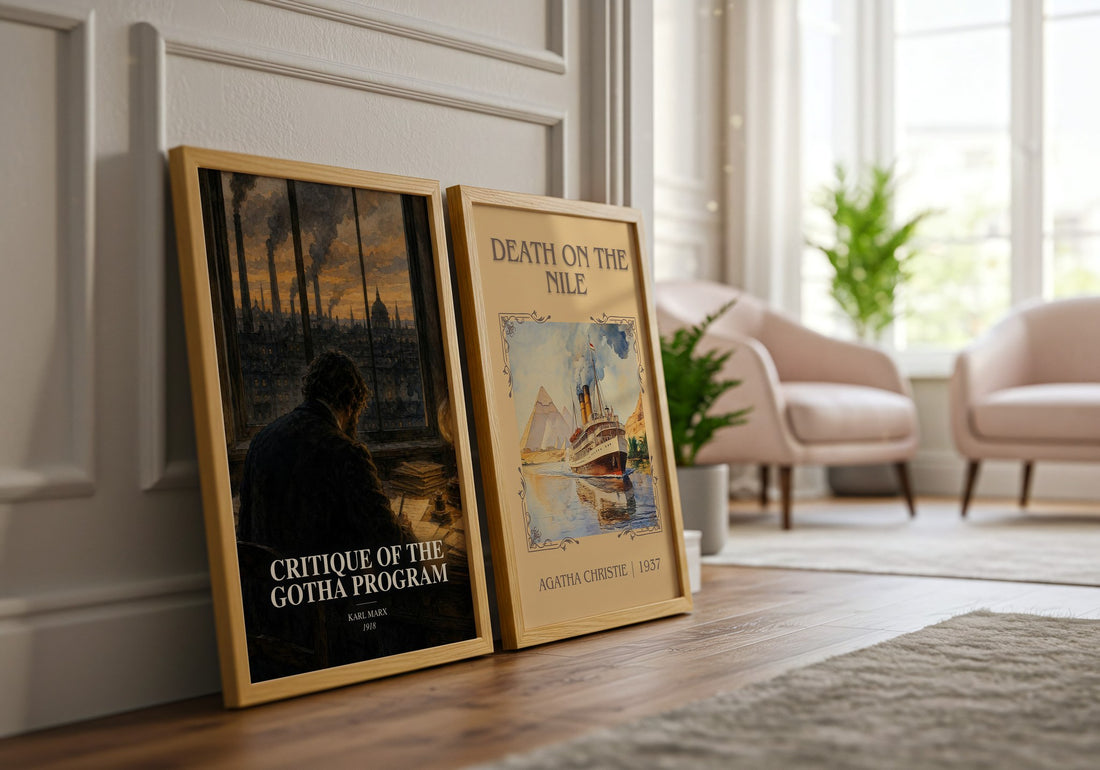 Critique of the Gotha program watercolour print framed by window – literary home decor