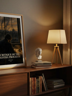 Critique of the Gotha program watercolour print on bookshelf – Karl Marx fan gift