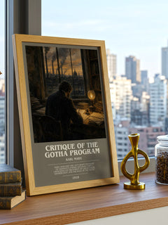 Critique of the Gotha program bookish print framed by window – literary home decor