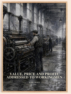 Value, price and profit, addressed to workingmen watercolour book poster by Karl Marx – framed literary art print