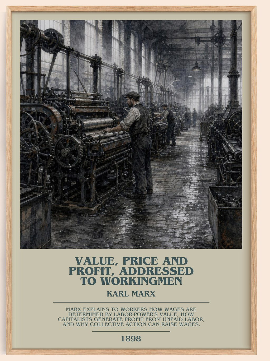Value, price and profit, addressed to workingmen bookish book poster by Karl Marx – framed literary art print