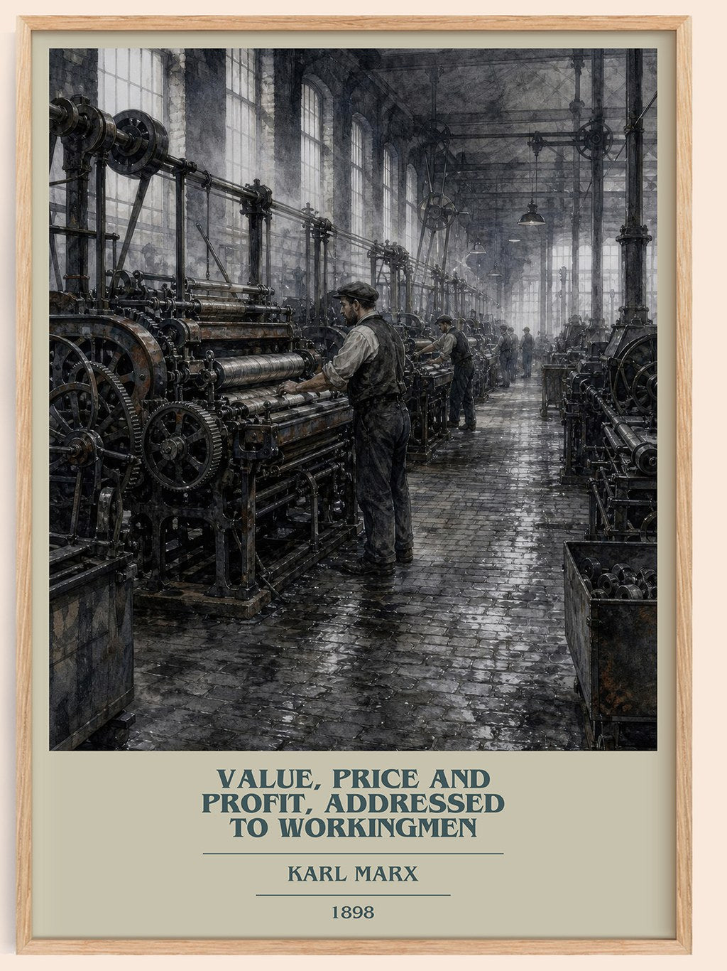 Value, price and profit, addressed to workingmen book cover book poster by Karl Marx – framed literary art print