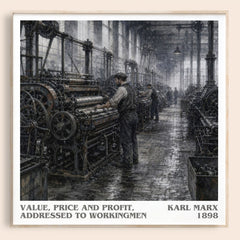 Value, price and profit, addressed to workingmen literary book poster by Karl Marx – framed literary art print