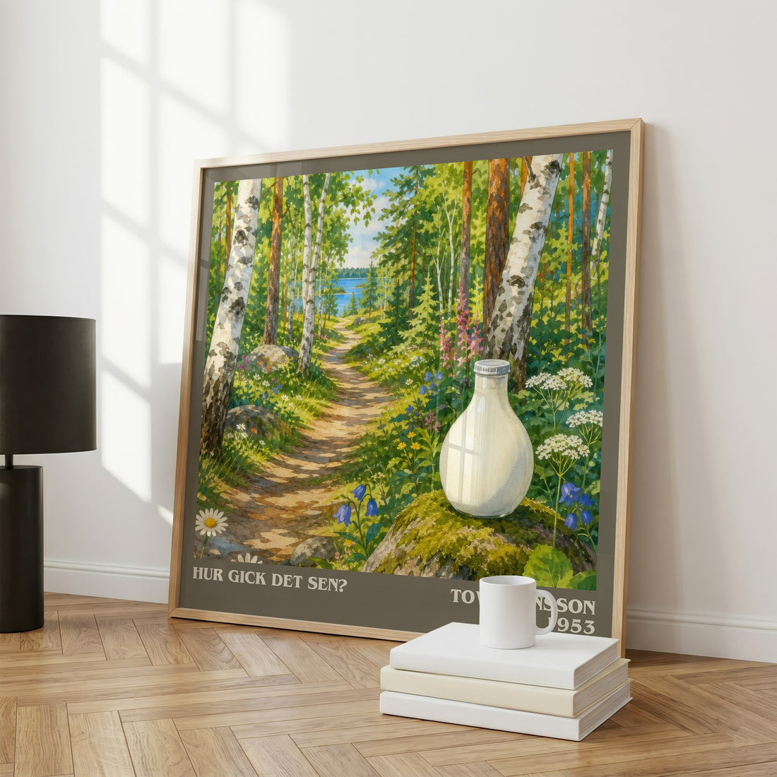 Hur gick det sen? literary print framed by window – literary home decor