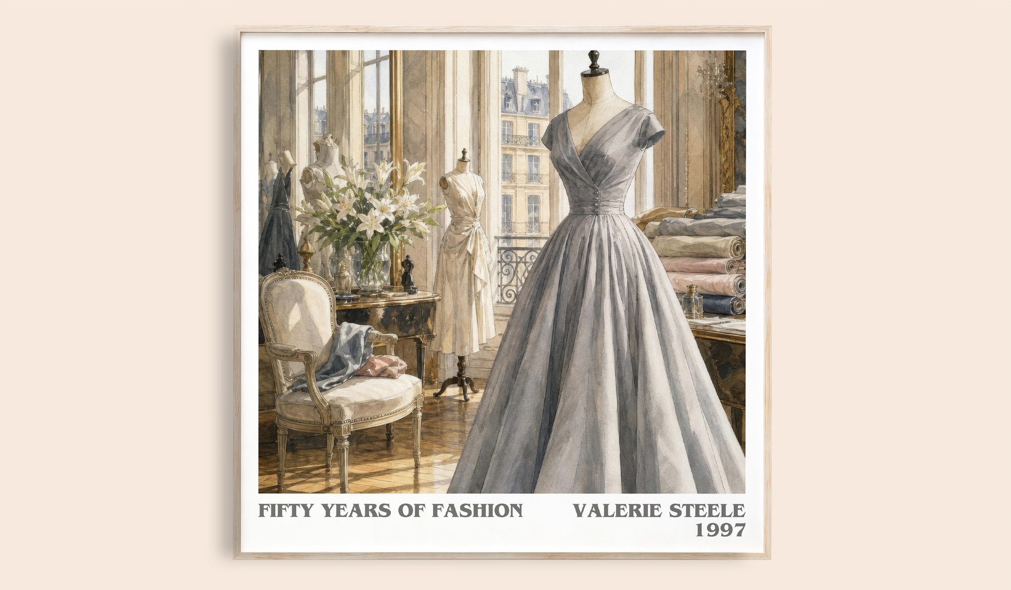 Fifty years of fashion Literary Art Print by Valerie Steele