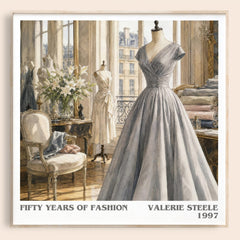 Fifty years of fashion literary book poster by Valerie Steele – framed literary art print