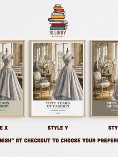 Fifty years of fashion book cover print in frame leaning in hallway – non fiction wall art