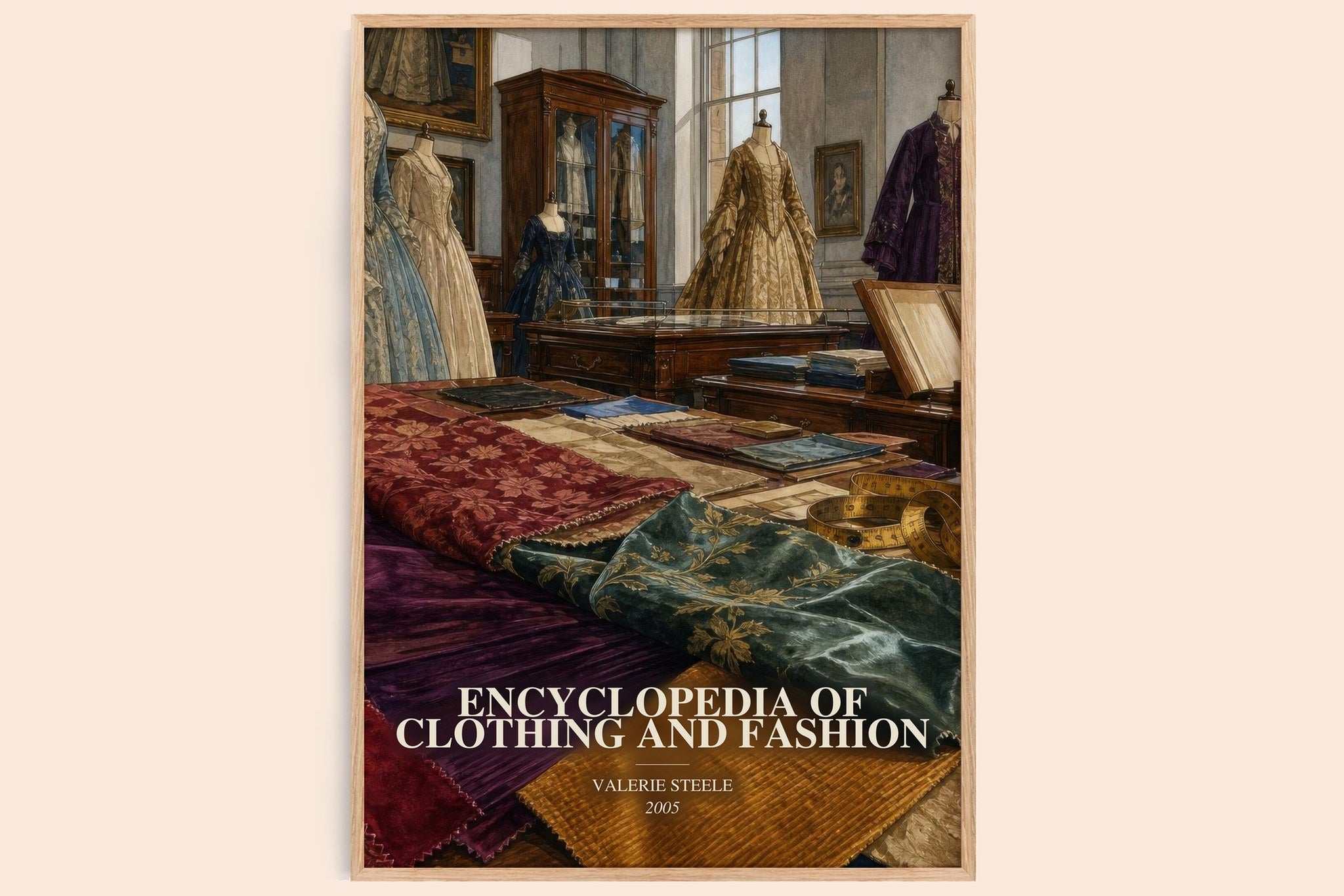 Encyclopedia of clothing and fashion Book Watercolour Illustration by Valerie Steele