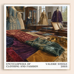 Encyclopedia of clothing and fashion literary book poster by Valerie Steele – framed literary art print