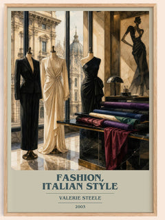 Fashion, Italian style book cover book poster by Valerie Steele – framed literary art print