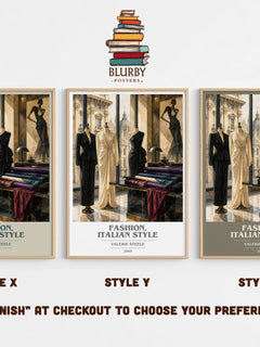 Fashion, Italian style book cover print in frame leaning in hallway – non fiction wall art