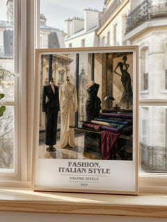 Fashion, Italian style book cover poster colour and style options – Valerie Steele book art