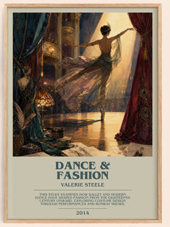 Dance & fashion bookish book poster by Valerie Steele – framed literary art print