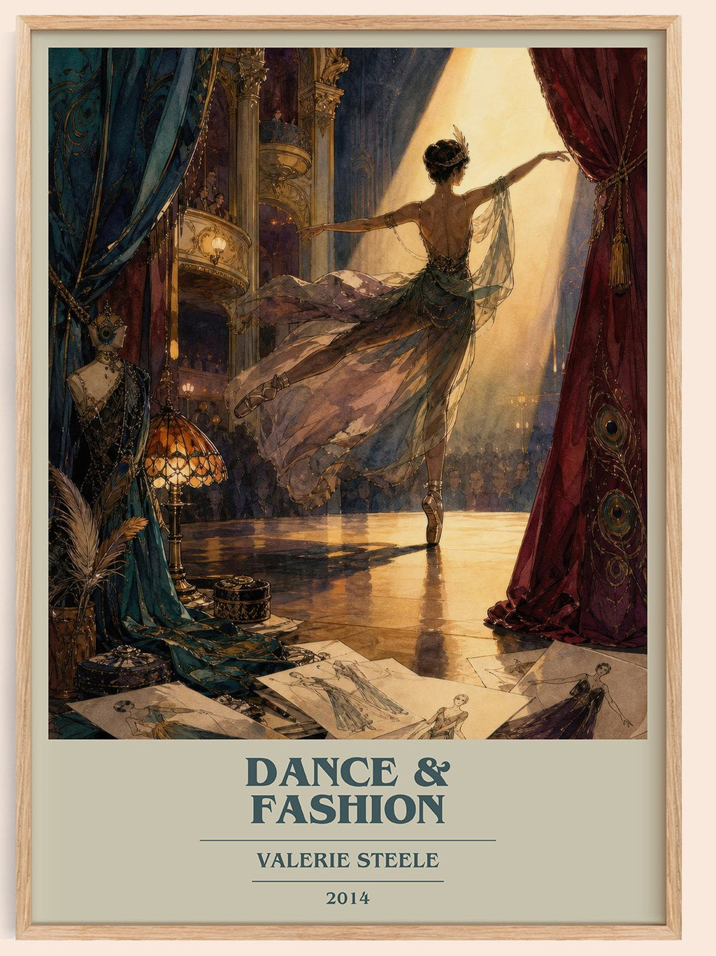 Dance & fashion book cover book poster by Valerie Steele – framed literary art print