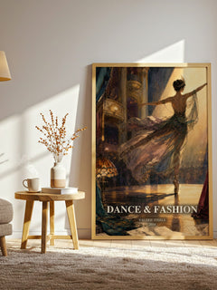 Dance & fashion watercolour print in frame leaning in hallway – non fiction wall art