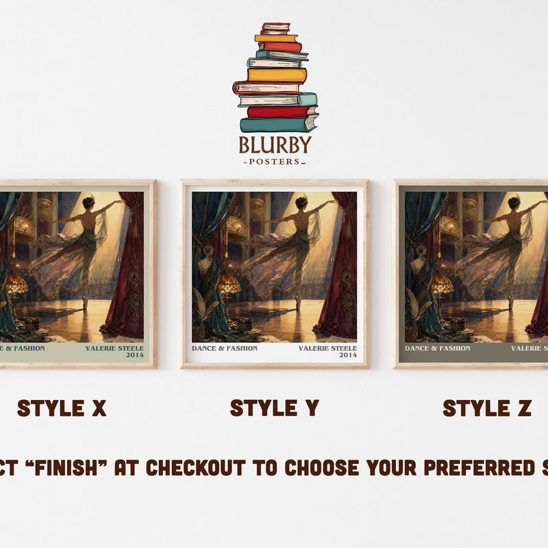 Dance & fashion literary print in frame leaning in hallway – non fiction wall art