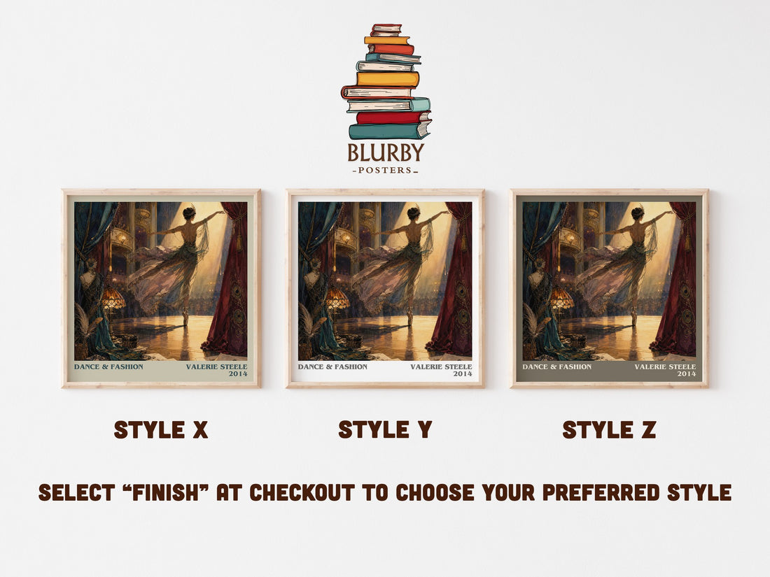 Dance & fashion literary print in frame leaning in hallway – non fiction wall art (mockup)