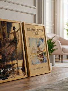 Dance & fashion watercolour print framed by window – literary home decor