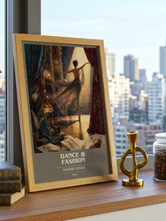 Dance & fashion book cover print framed by window – literary home decor