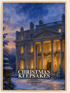 Christmas Keepsakes watercolour book poster by Julia Justiss – framed literary art print