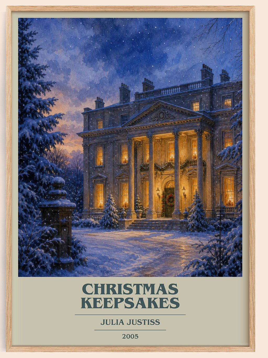 Christmas Keepsakes book cover book poster by Julia Justiss – framed literary art print