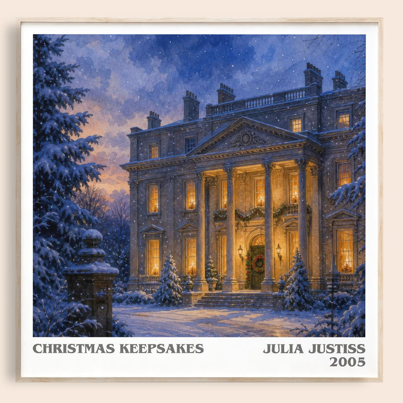 Christmas Keepsakes literary book poster by Julia Justiss – framed literary art print