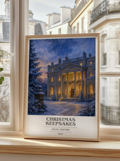 Christmas Keepsakes book cover poster colour and style options – Julia Justiss book art