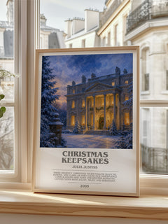 Christmas Keepsakes bookish poster colour and style options – Julia Justiss book art